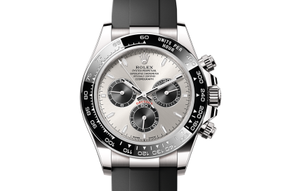 replica Rolex Cosmograph Daytona Oyster 40 mm white gold Steel and bright black dial M126519LN-0006