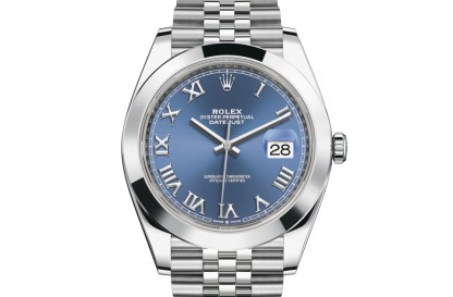 replica Rolex Datejust 41 Oyster 41 mm Oystersteel Azzurro blue dial M126300-0018