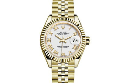 replica Rolex Lady-Datejust Oyster 28 mm yellow gold White dial M279178-0030