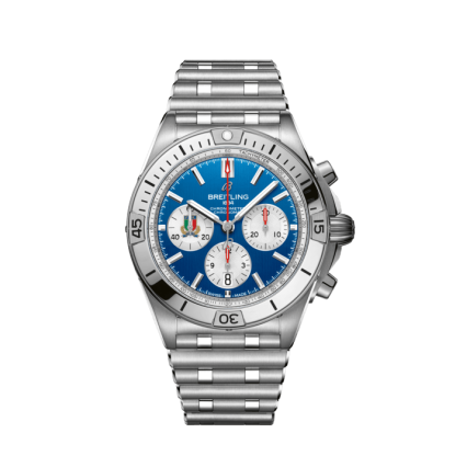 replica breitling Chronomat B01 42 Six Nations Italy Stainless steel Blue AB0134A41C1A1