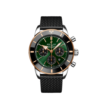 replica breitling Superocean Heritage B01 Chronograph 44 Limited Edition Stainless steel & 18k red gold Green UB01622A1L1S1