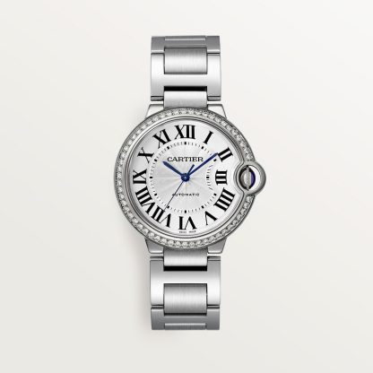 replica cartier Ballon Bleu de Cartier watch 36 mm steel diamonds CRW4BB0024