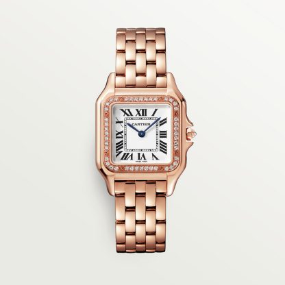 replica cartier Panthère de Cartier watch Medium model quartz movement rose gold diamonds CRWJPN0009