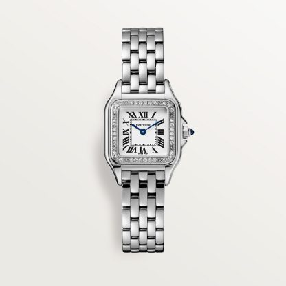 replica cartier Panthère de Cartier watch Small model quartz movement steel diamonds CRW4PN0007