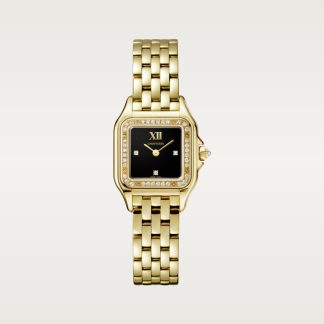 replica cartier Panthère de Cartier watch Small model quartz movement yellow gold diamonds CRWJPN0053
