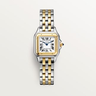 replica cartier Panthère de Cartier watch Small model quartz movement yellow gold steel CRW2PN0006
