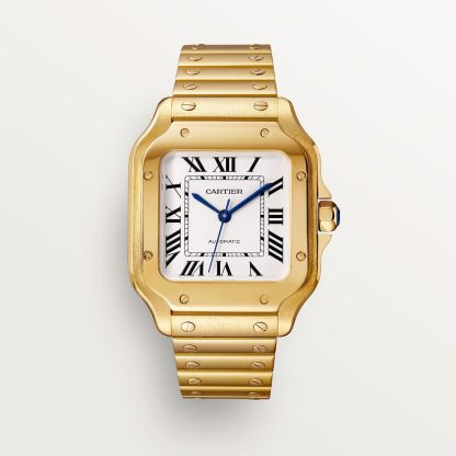 replica cartier Santos de Cartier watch Medium model yellow gold CRWGSA0030